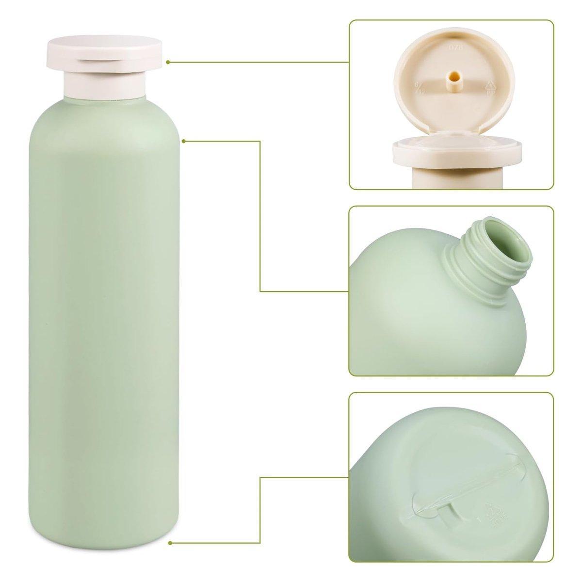 5PCS Green Squeeze Bottles Refillable Plastic Liquid Soap Lotion Travel Use V528-SUB-BOTTLE-4PCS-400ML-584361