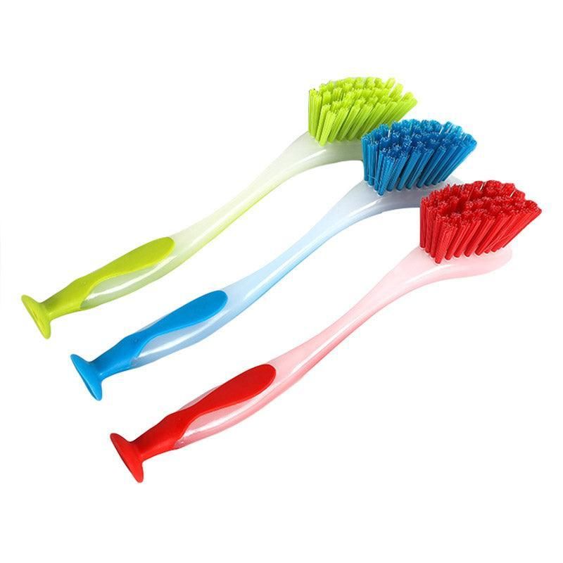Multi Functional Long Handle Cleaning Brush Vertical Suction Kitchen Brush - Blue V528-SUCTION-CUP-BRUSH-BLUE-106548