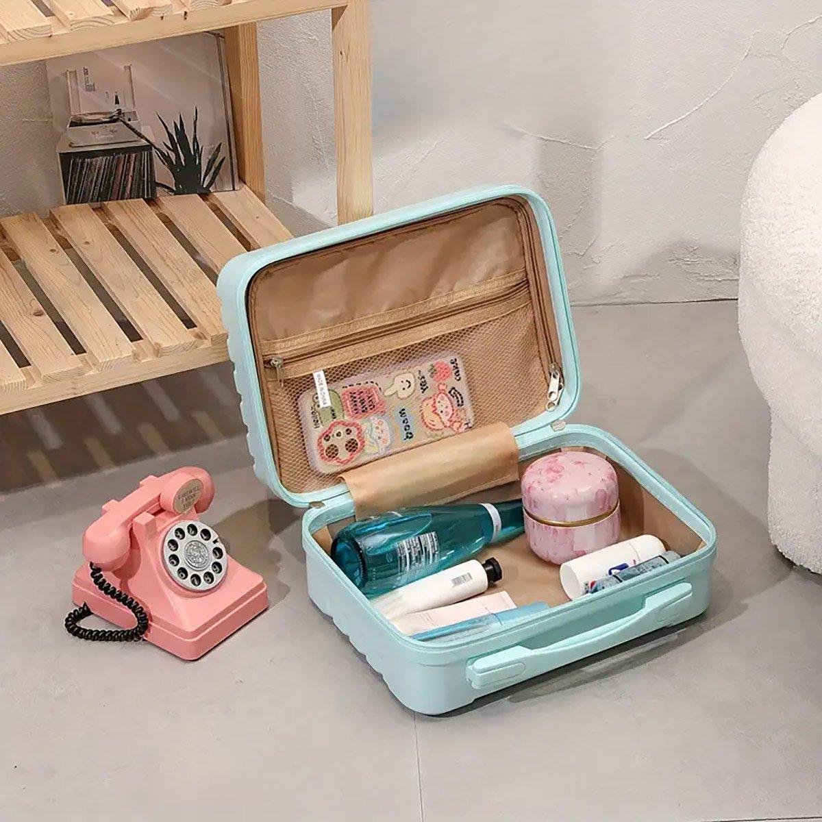 Portable 14 Inch Suitcase Mini Small Travel Storage Hand Gift Box - Green V528-SUITCASE-1-GREEN-957190
