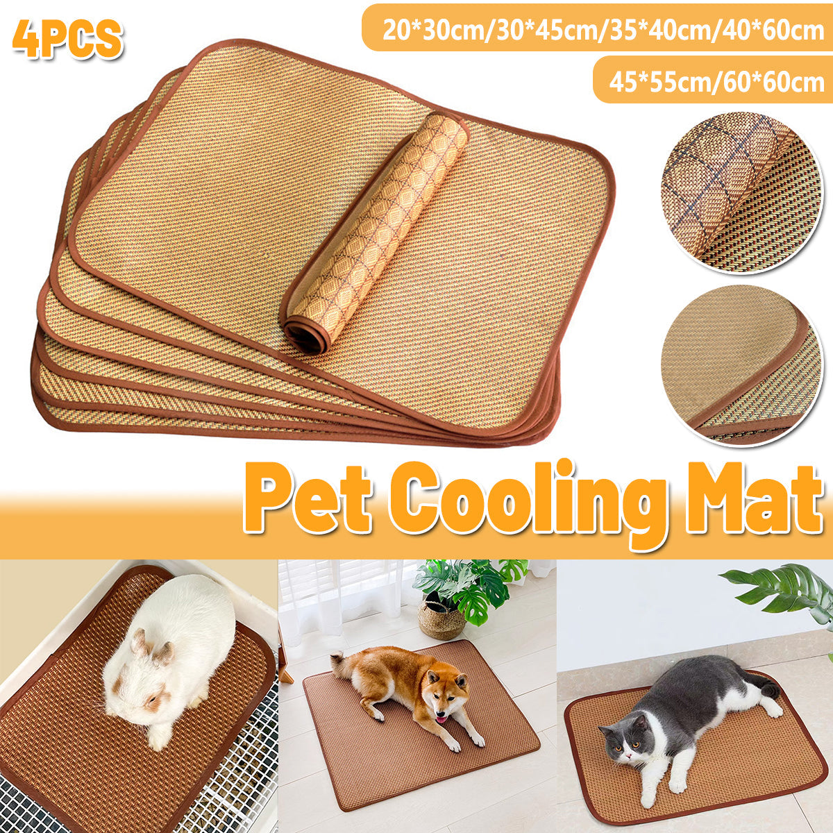 Pet Mat Kennel Cushion Dog Cat Bed Sleeping Pad Soft Washable for Crate Floor - 45x55cm