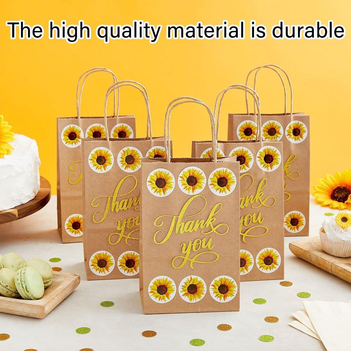 2 Rolls Sunflower Stickers Handmade Flower Decoration Labels for Craft Projects V528-SUNFLOWER-STICKER-2ROLL-647758