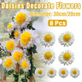 8PCS Sunflower Daisy Paper Flowers 20cm/30cm Wall Hanging Party Room Decoration V528-SUNFLOWER-WHITE-8PCS-575362