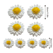 8PCS Sunflower Daisy Paper Flowers 20cm/30cm Wall Hanging Party Room Decoration V528-SUNFLOWER-WHITE-8PCS-575362