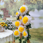 8PCS Sunflower Daisy Paper Flowers 20cm/30cm Wall Hanging Party Room Decoration V528-SUNFLOWER-WHITE-8PCS-575362