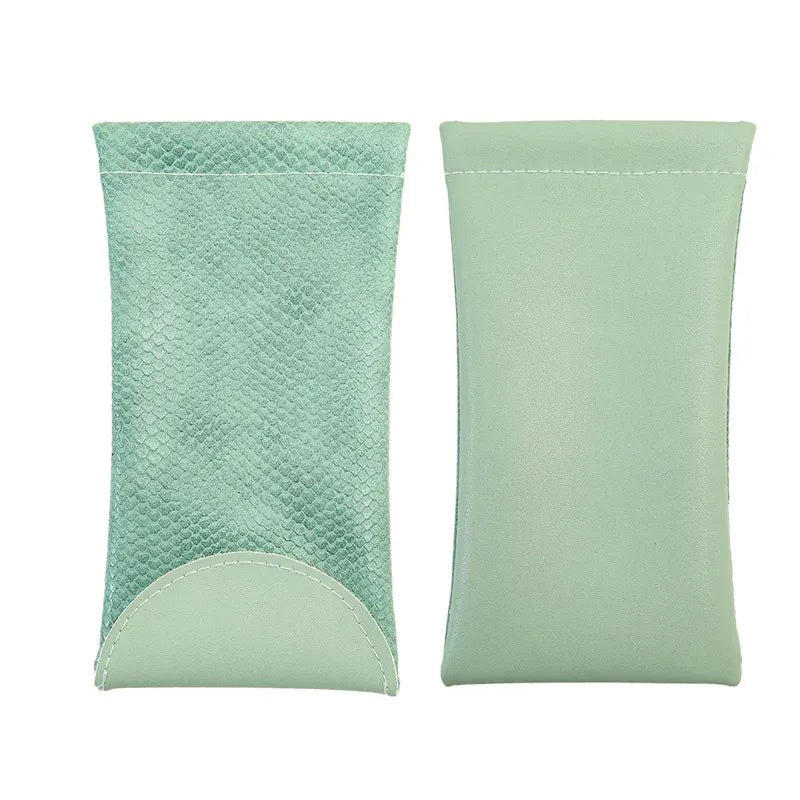 Mouth Snapped Sunglasses Eyeglass Glasses Case Soft Pouch Bag Pocket Spectacle - Light Green V528-SUNGLASSES-BAG-LIGHTGREEN-581298