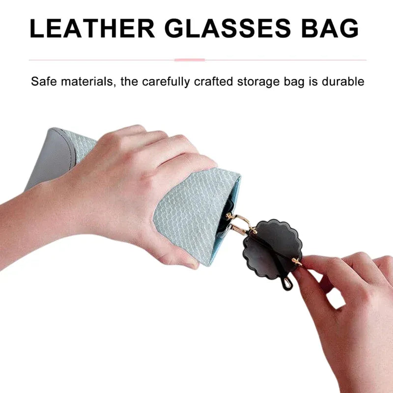 Mouth Snapped Sunglasses Eyeglass Glasses Case Soft Pouch Bag Pocket Spectacle - Light Green V528-SUNGLASSES-BAG-LIGHTGREEN-581298
