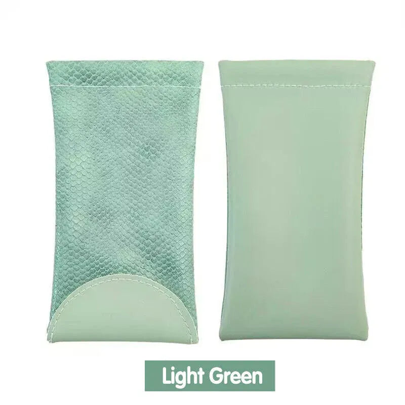 Mouth Snapped Sunglasses Eyeglass Glasses Case Soft Pouch Bag Pocket Spectacle - Light Green V528-SUNGLASSES-BAG-LIGHTGREEN-581298