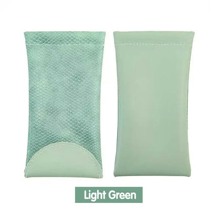 Mouth Snapped Sunglasses Eyeglass Glasses Case Soft Pouch Bag Pocket Spectacle - Light Green V528-SUNGLASSES-BAG-LIGHTGREEN-581298