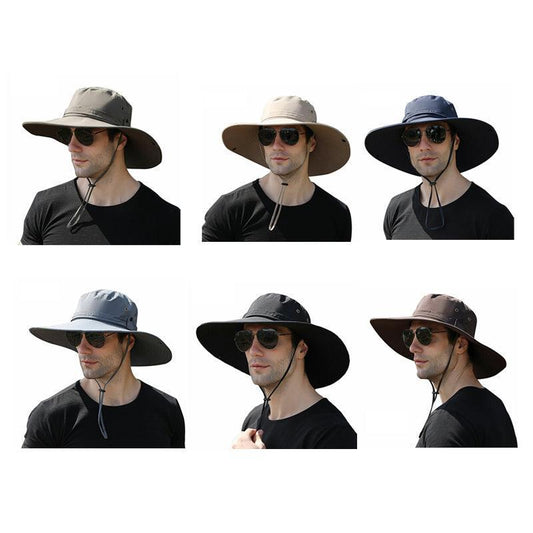 Outdoor Uv Protection Sun Hat Wide Brim Cap Quick-Drying Hat For Fishing Hiking - Coffee V528-SUNHAT-COFFEE-482398