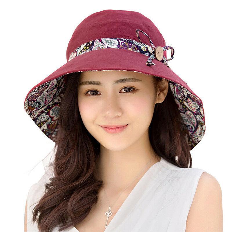 Wide Brim Sun Hat for Women Foldable Floppy Beach Cap with Bow Travel Style - Grey V528-SUNHAT-GREY-657611