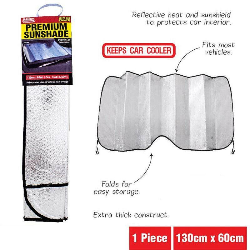 Car Windscreen Sun Shade Heat Reflective Windshield Front Rear Window Uv Block - 130*60 V528-SUNSHADE-130-60-455112
