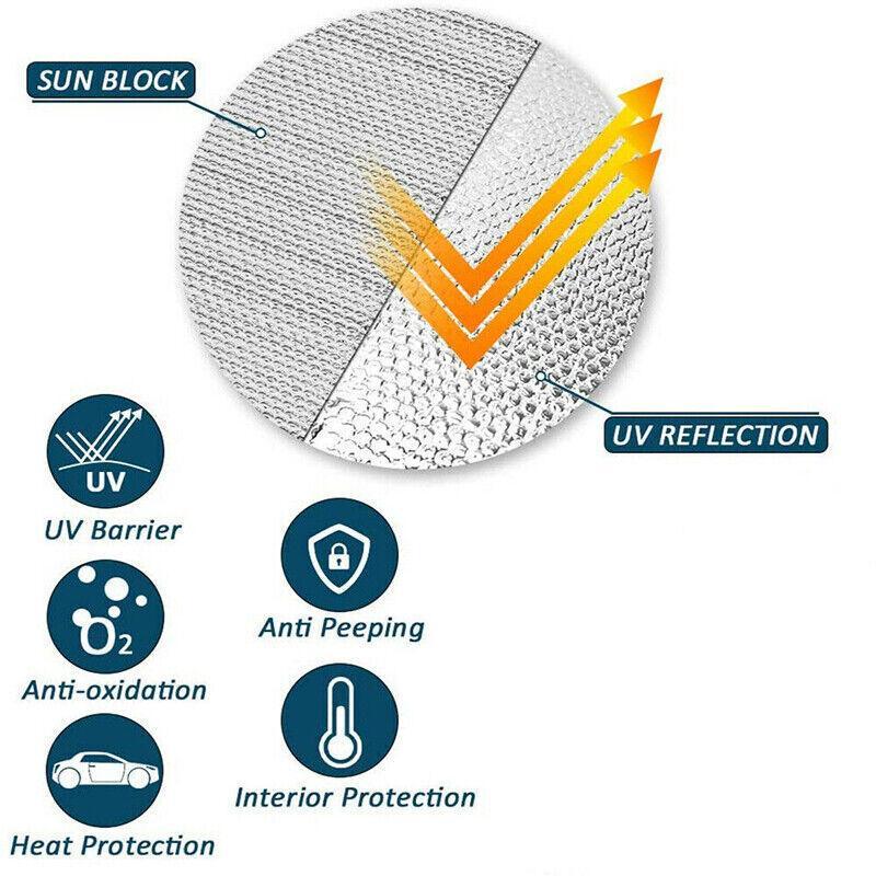 Car Windscreen Sun Shade Heat Reflective Windshield Front Rear Window Uv Block - 140*70 V528-SUNSHADE-140-70-386059
