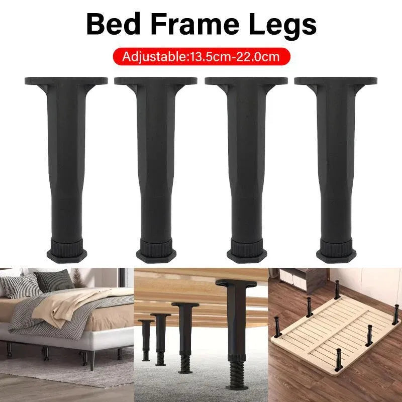 4pcs Adjustable Bed Frame Feet Ribbed Furniture Support Legs Sturdy Foundation V528-SUPPORT-4PCS-442483