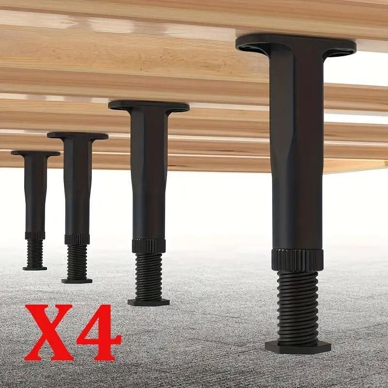 4pcs Adjustable Bed Frame Feet Ribbed Furniture Support Legs Sturdy Foundation V528-SUPPORT-4PCS-442483