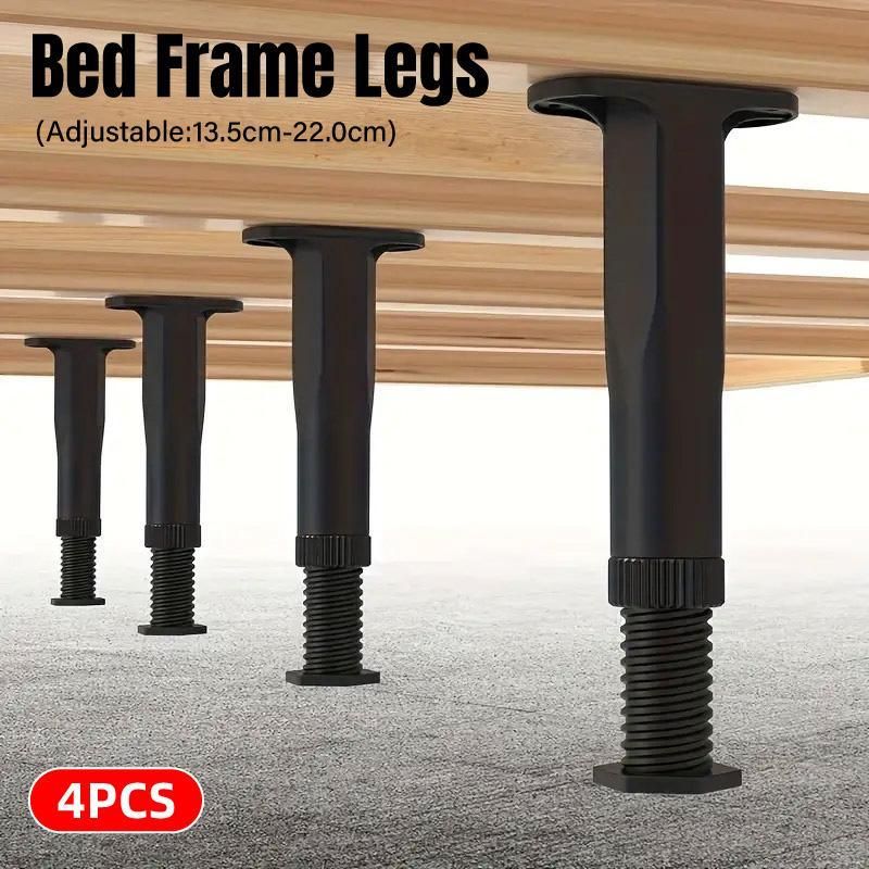 4pcs Adjustable Bed Frame Feet Ribbed Furniture Support Legs Sturdy Foundation V528-SUPPORT-4PCS-442483