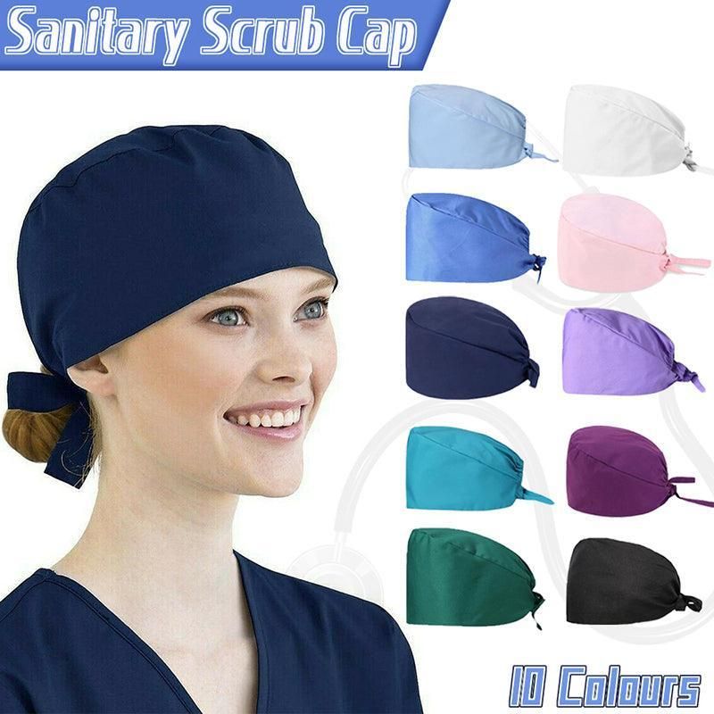 100% Cotton Unisex Surgical Scrub Cap for Doctors & Nurses - Cyan V528-SURGICALSCRUBCAP-CYAN-73408