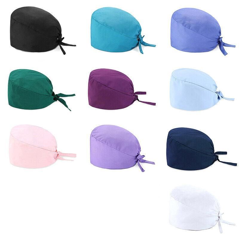 100% Cotton Unisex Surgical Scrub Cap for Doctors & Nurses - Cyan V528-SURGICALSCRUBCAP-CYAN-73408