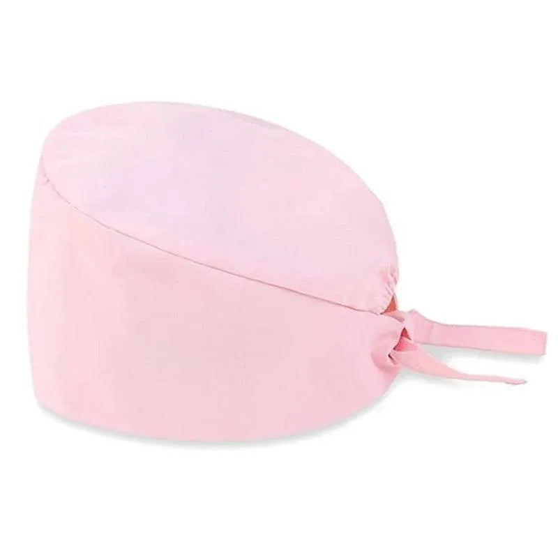 100% Cotton Unisex Surgical Scrub Cap for Doctors & Nurses - Pink V528-SURGICALSCRUBCAP-PINK-75663