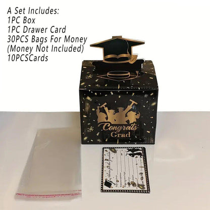 Birthday Creative Money-drawing Gift Box Graduation Party Money Drawing Box V528-SURPRISEBOXBLACKFINISHSCHOOL-539350