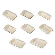 50pcs Eco-Friendly Sushi Box Rectangular Biodegradable Lunch Packaging Plate - 13.9 cm x 7.9 cm x 4.5 cm V528-SUSHI-BOX-50PCS-0-826069