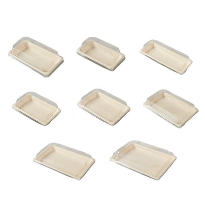 50pcs Eco-Friendly Sushi Box Rectangular Biodegradable Lunch Packaging Plate - 21.8 cm x 9.1 cm x 4.5 cm V528-SUSHI-BOX-50PCS-2-180406