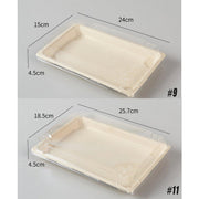 50pcs Eco-Friendly Sushi Box Rectangular Biodegradable Lunch Packaging Plate - 21.8 cm x 9.1 cm x 4.5 cm V528-SUSHI-BOX-50PCS-2-180406