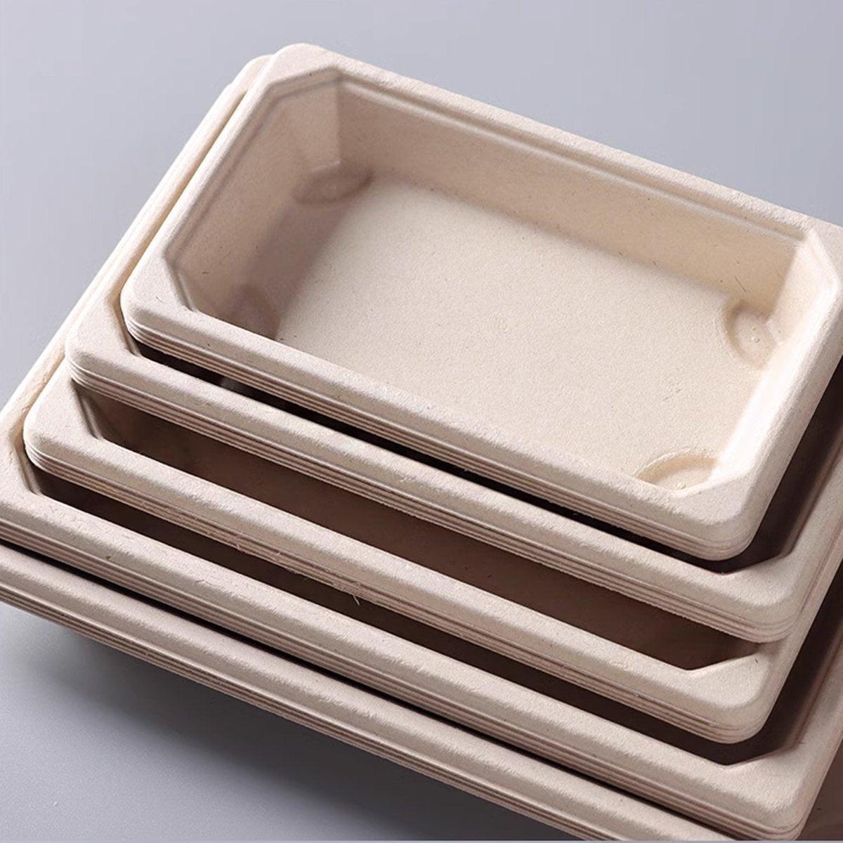 50pcs Eco-Friendly Sushi Box Rectangular Biodegradable Lunch Packaging Plate - 21.8 cm x 9.1 cm x 4.5 cm V528-SUSHI-BOX-50PCS-2-180406