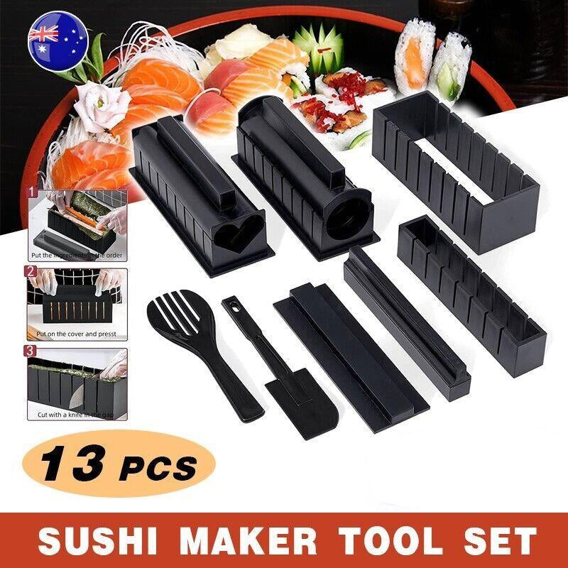 13Pcs Diy Sushi Maker Making Kit Rice Roller Mold Set For Beginners Kitchen Tool V528-SUSHIMOLD-13PCS-227644