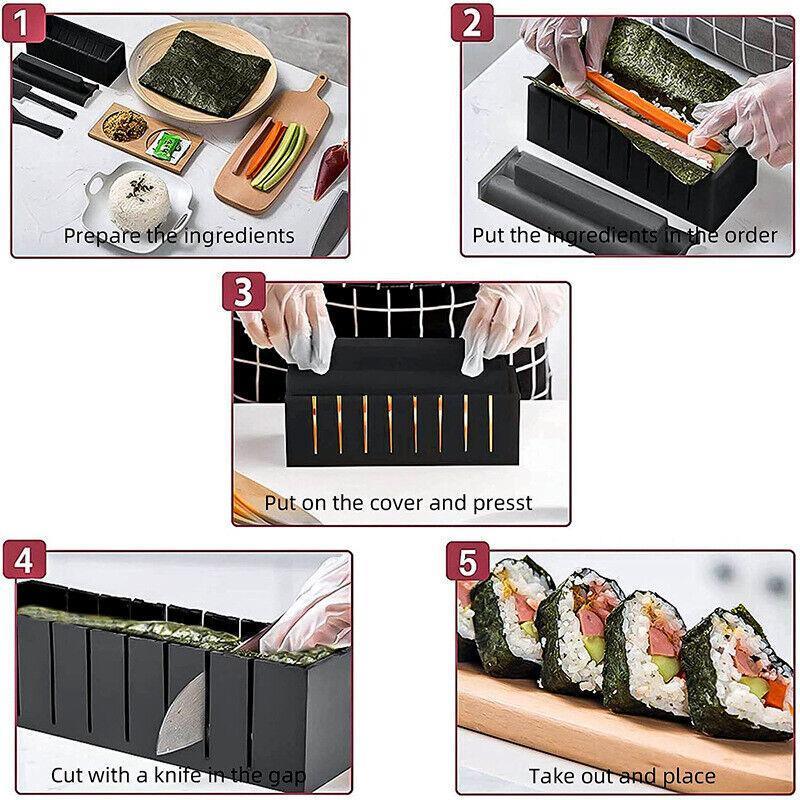 13Pcs Diy Sushi Maker Making Kit Rice Roller Mold Set For Beginners Kitchen Tool V528-SUSHIMOLD-13PCS-227644
