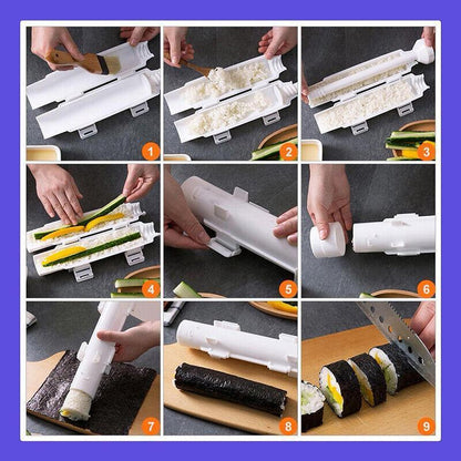 Sushi Roller Maker Tool with Tube Plunger DIY Bazooka Rice Mold for Home Kitchen V528-SUSHIMOLD-943512