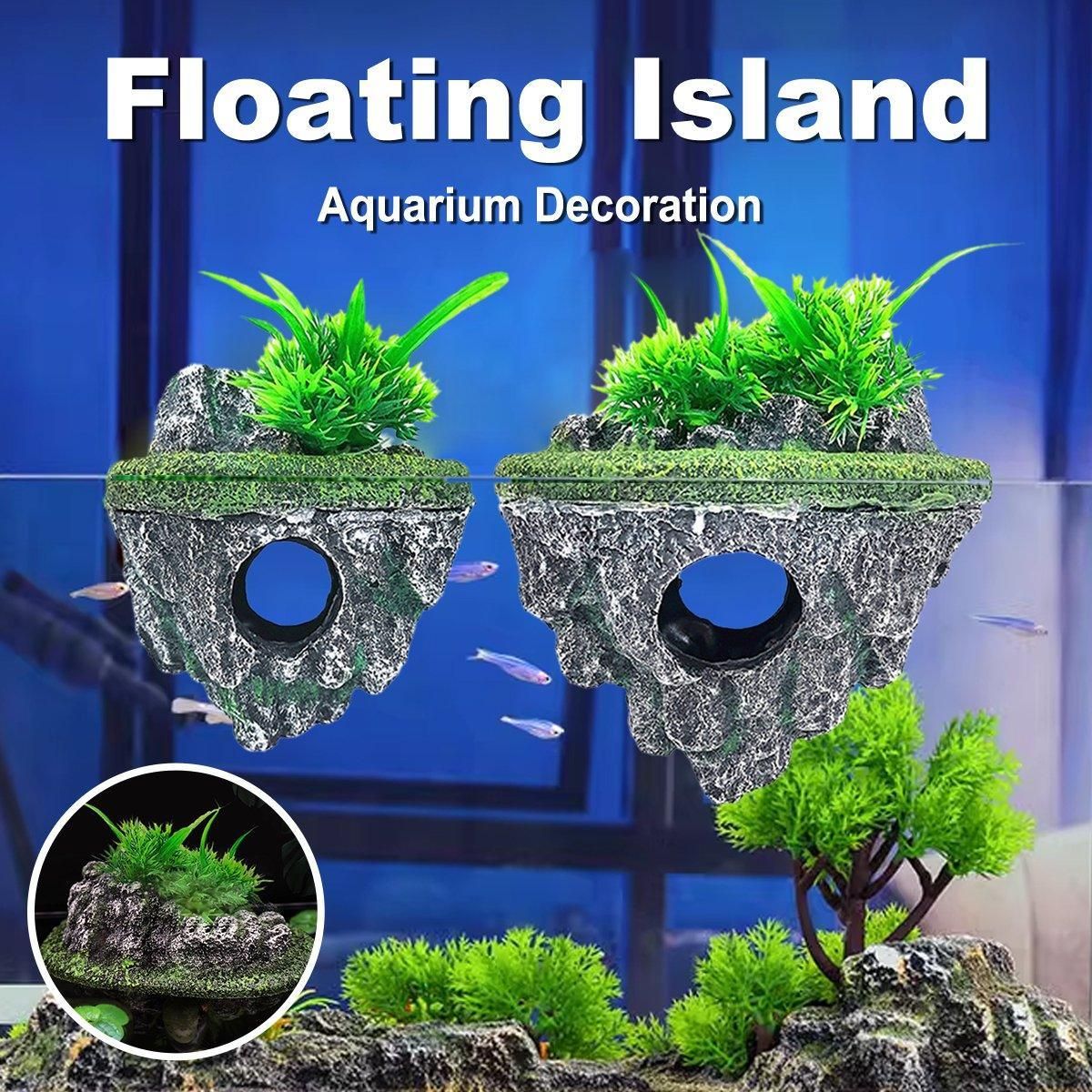 Fish Tank Aquascape Hoverstone Decoration Natural Rock Landscaping for Aquarium - S V528-SUSPENDED-STONE-S-798420