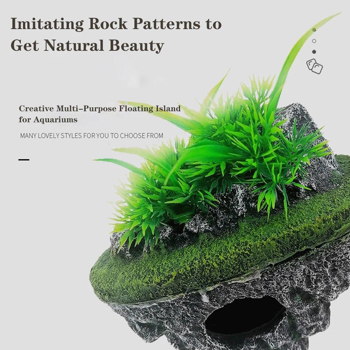 Fish Tank Aquascape Hoverstone Decoration Natural Rock Landscaping for Aquarium - S V528-SUSPENDED-STONE-S-798420