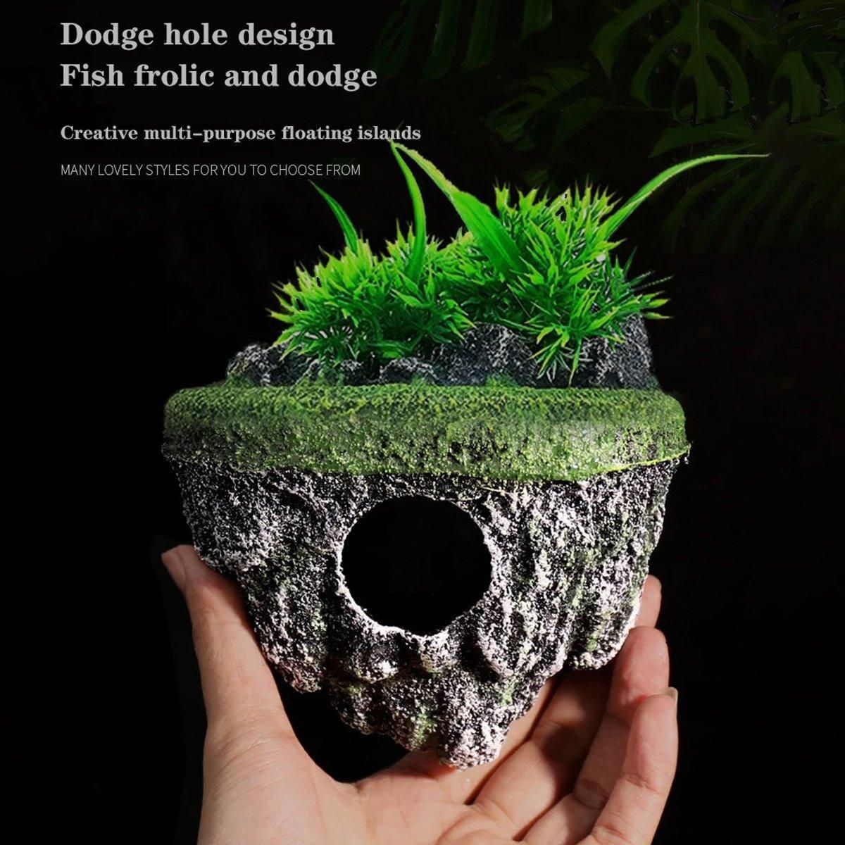 Fish Tank Aquascape Hoverstone Decoration Natural Rock Landscaping for Aquarium - S V528-SUSPENDED-STONE-S-798420