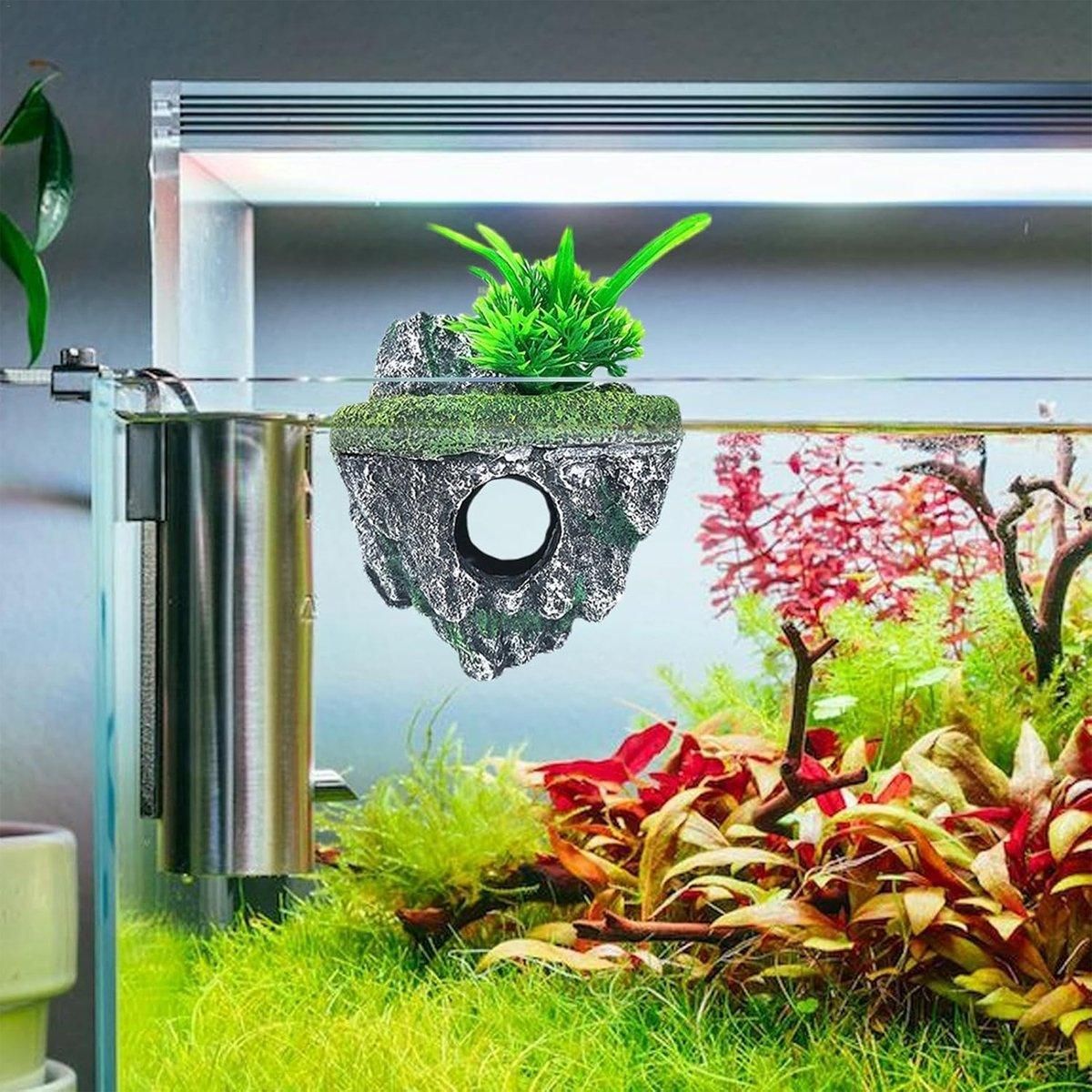 Fish Tank Aquascape Hoverstone Decoration Natural Rock Landscaping for Aquarium - S V528-SUSPENDED-STONE-S-798420