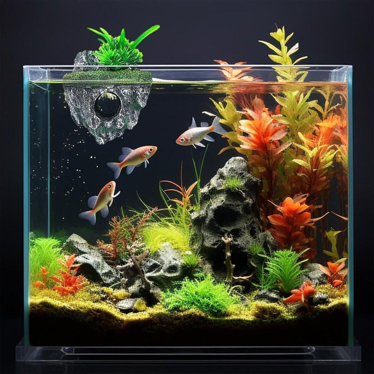 Fish Tank Aquascape Hoverstone Decoration Natural Rock Landscaping for Aquarium - S V528-SUSPENDED-STONE-S-798420