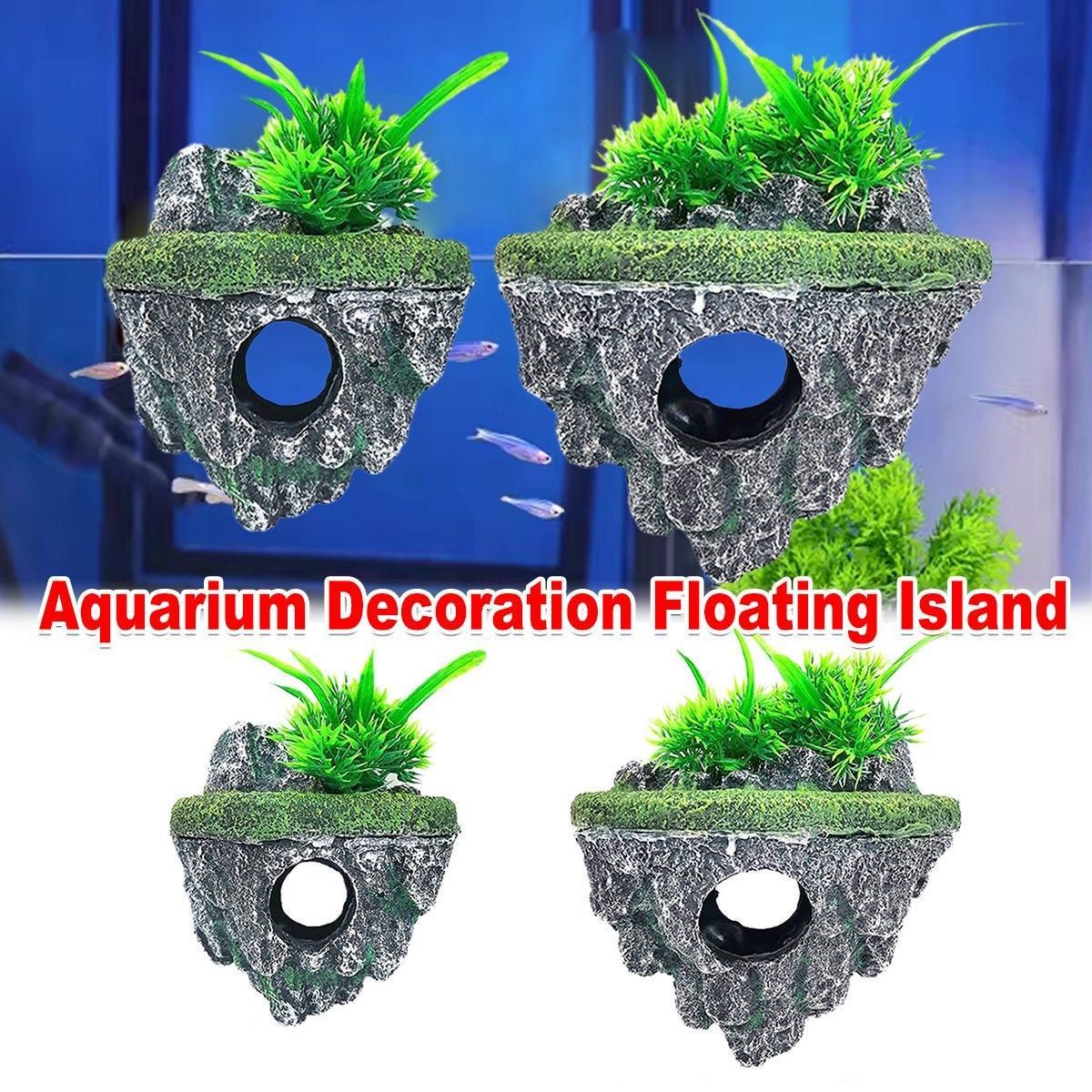 Fish Tank Aquascape Hoverstone Decoration Natural Rock Landscaping for Aquarium - S V528-SUSPENDED-STONE-S-798420