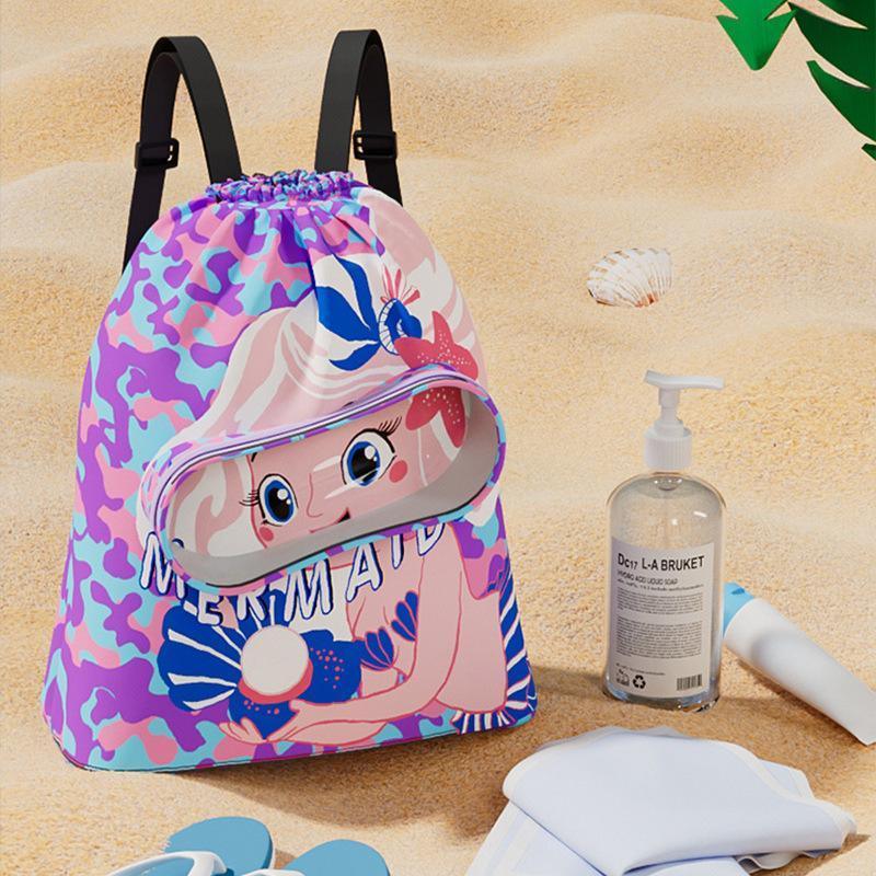 Waterproof Swim Backpack Durable Storage Bag Beach Pool Outdoor Travel - Blue-Large (Double layer) V528-SWIMMINGBAG-BLUE-L-117132