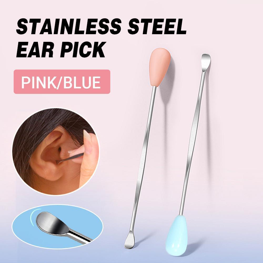 Stainless Steel Earpick Scoop Reusable Earwax Removal Tool Cleaner Kit Unisex - Pink V528-SY133-B0763-PINK-908104