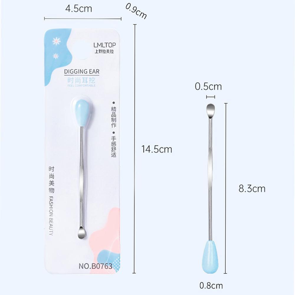 Stainless Steel Earpick Scoop Reusable Earwax Removal Tool Cleaner Kit Unisex - Pink V528-SY133-B0763-PINK-908104