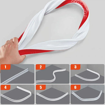 100-300CM Silicone Shower Water Barrier Bathroom Waterproof Strip Self-Adhesive - 100CM V528-T-WATER-BARRIER-100CM-801616