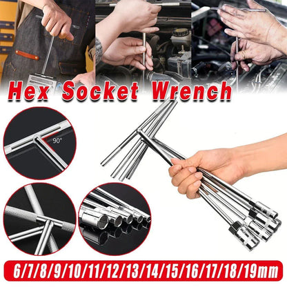 6-19mm Steel T Shaped Hex Wrench Hand Tool Spanner Socket Adapter Repair - 12mm V528-T-WRENCH-12-158192