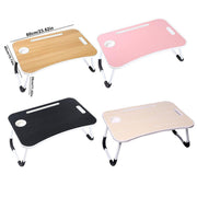 Laptop Bed Table Foldable Lap Standing Desk with Cup Slot for Indoor Picnic Tray - White V528-TABLE-WHITE-774981