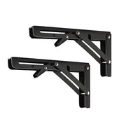 Traderight Table Bracket Folding Stainless Steel 150KG Wall Shelf Bench 2PCS - Black 20in V528-TABLEBRACKET-BLACK-20IN-368596