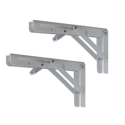 Traderight Table Bracket Folding Stainless Steel 150KG Wall Shelf Bench 2PCS - White 20in V528-TABLEBRACKET-WHITE-20IN-446452