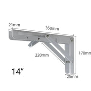 Traderight Table Bracket Folding Stainless Steel 150KG Wall Shelf Bench 2PCS - White 20in V528-TABLEBRACKET-WHITE-20IN-446452