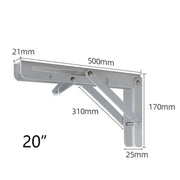 Traderight Table Bracket Folding Stainless Steel 150KG Wall Shelf Bench 2PCS - White 20in V528-TABLEBRACKET-WHITE-20IN-446452
