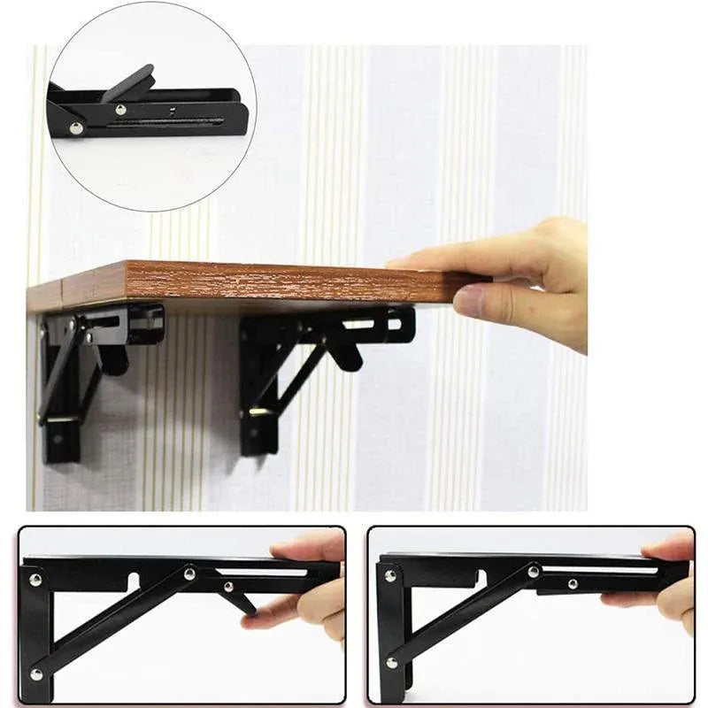 Traderight Table Bracket Folding Stainless Steel 150KG Wall Shelf Bench 2PCS - White 20in V528-TABLEBRACKET-WHITE-20IN-446452