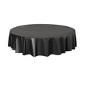 10pcs Round Tablecloth Solid Color Waterproof PEVA Table Cover 213cm Diameter - Black V528-TABLECLOTH-BLACK-10PCS-970198
