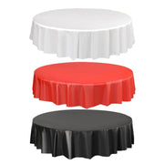 10pcs Round Tablecloth Solid Color Waterproof PEVA Table Cover 213cm Diameter - Black V528-TABLECLOTH-BLACK-10PCS-970198