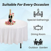 10pcs Round Tablecloth Solid Color Waterproof PEVA Table Cover 213cm Diameter - Black V528-TABLECLOTH-BLACK-10PCS-970198